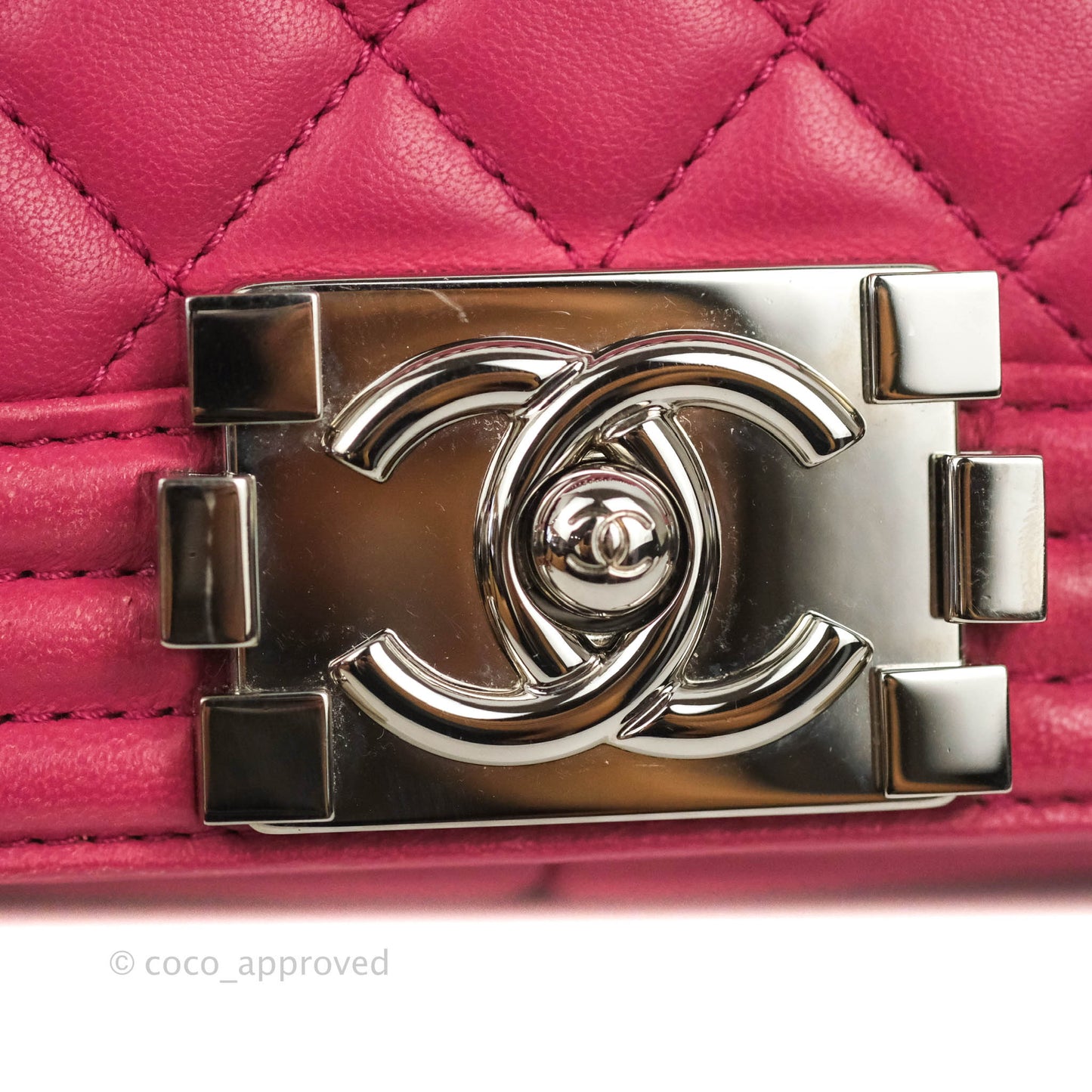 Chanel Quilted Medium Boy Dark Pink Calfskin Silver Hardware
