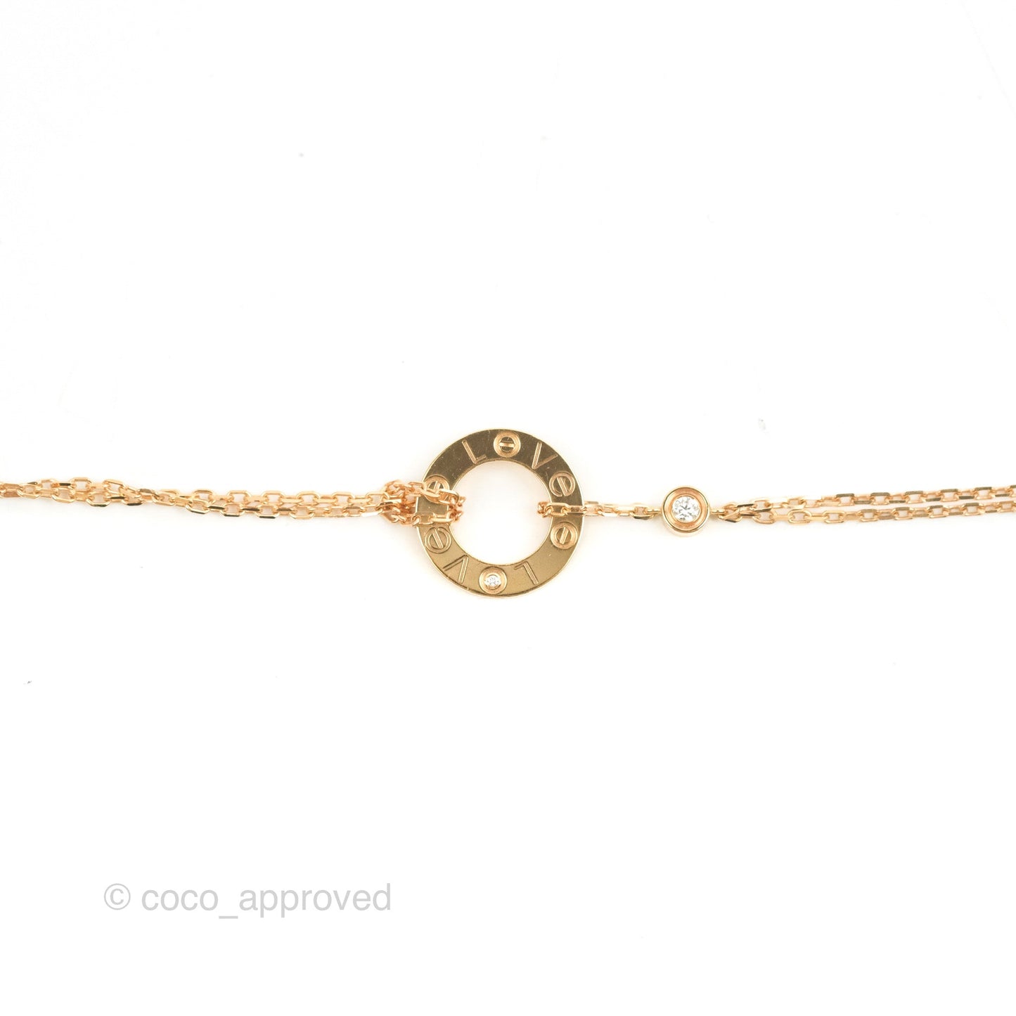 Cartier Love Necklace Rose Gold 2 Diamonds
