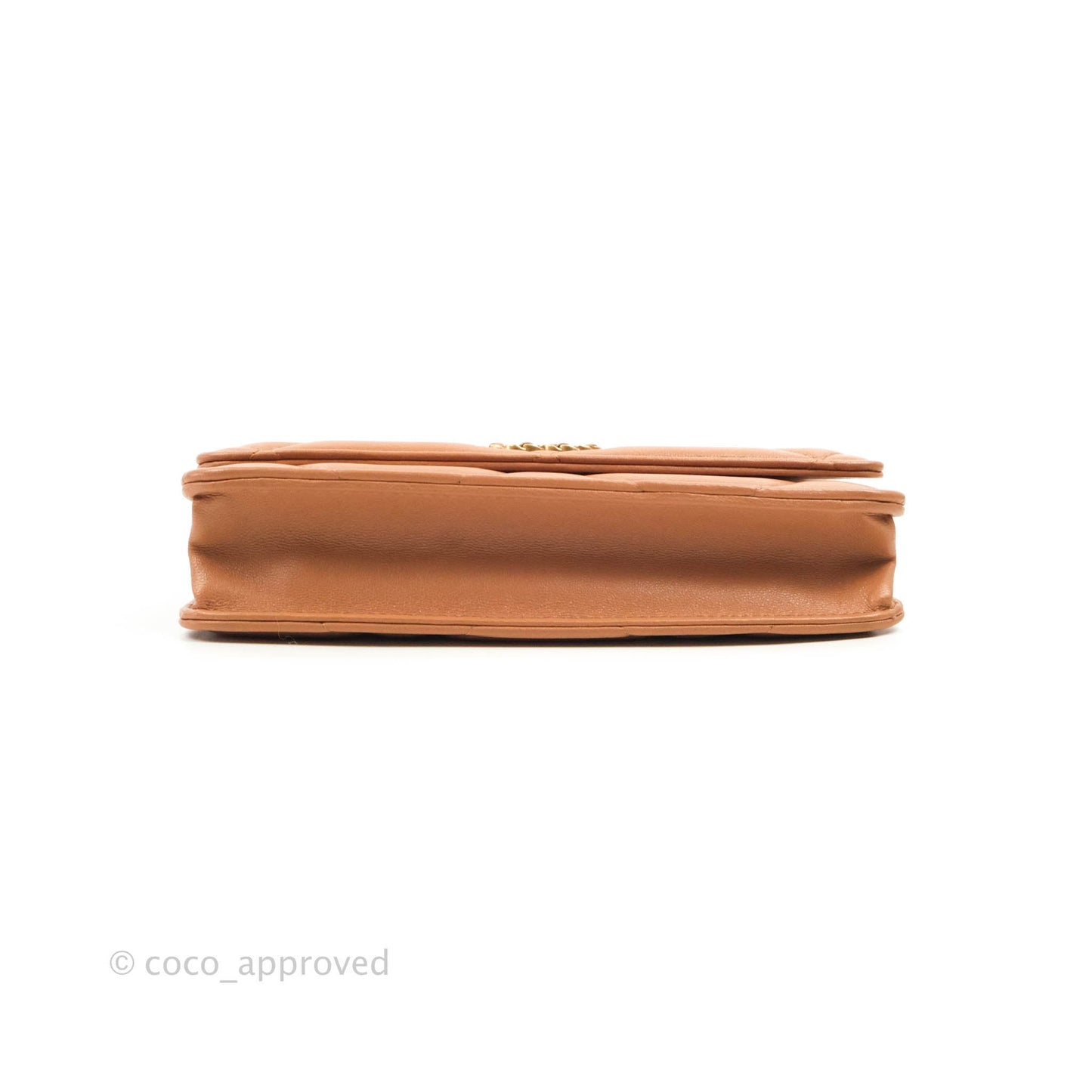 Chanel 19 Wallet on Chain WOC Dark Beige Caramel Lambskin Mixed Hardware