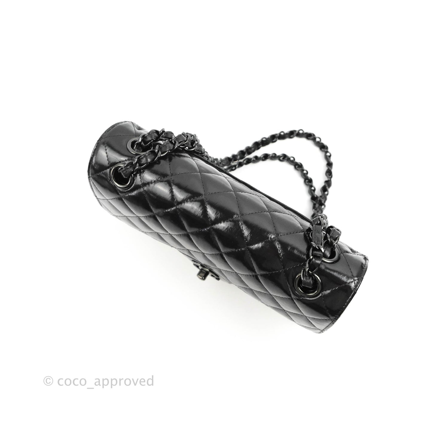 Chanel Small Classic Quilted Flap So Black Glazed Crumpled Calfskin