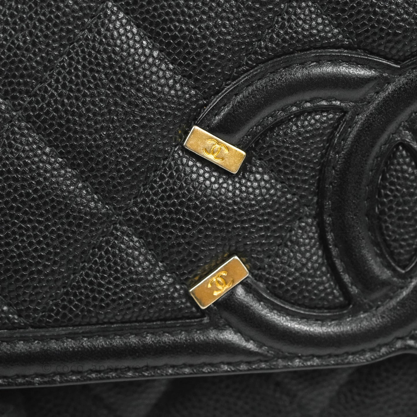 Chanel Filigree Wallet on Chain WOC Black Caviar Gold Hardware