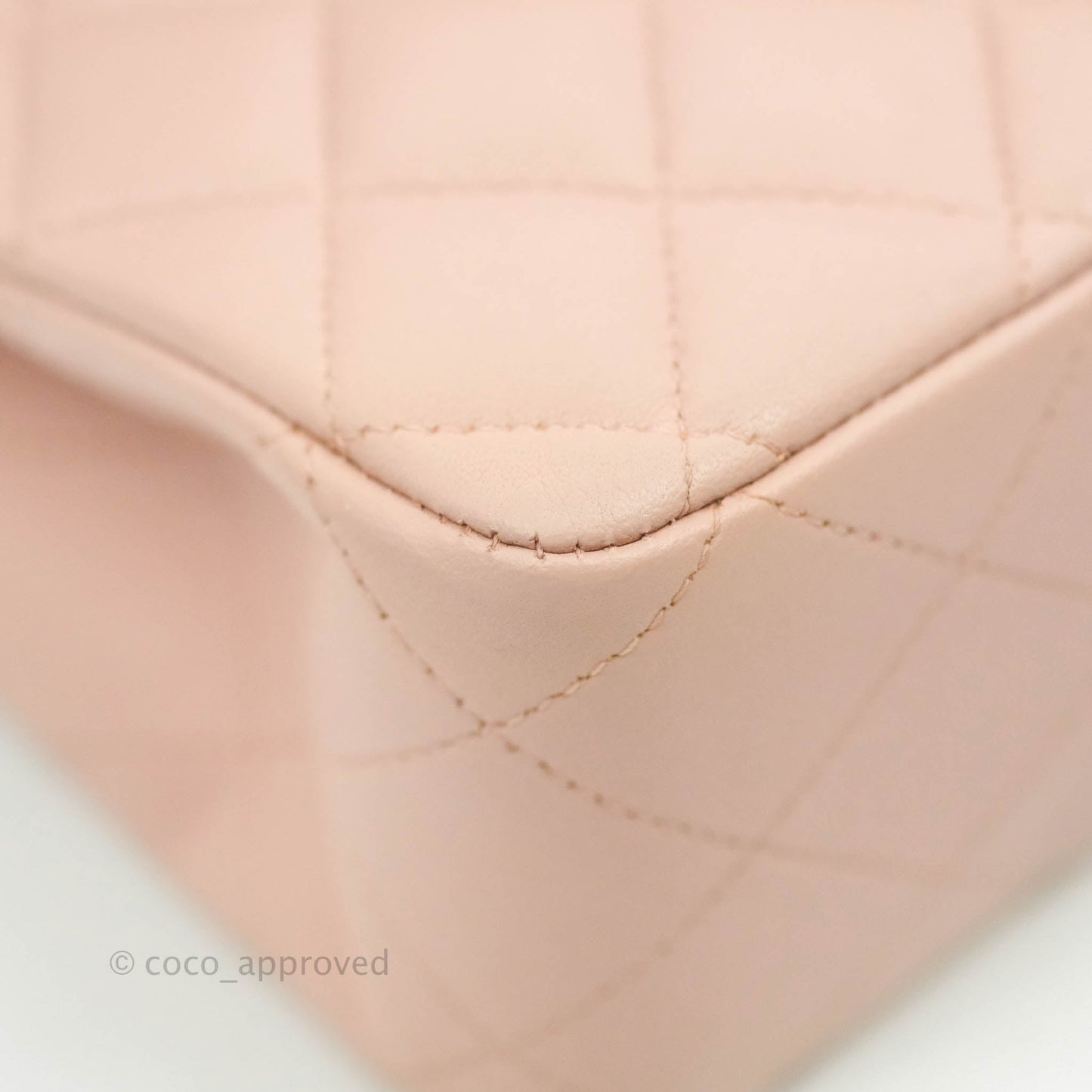 Chanel Classic M/L Medium Flap Quilted Light Pink Lambskin Matte Gold Hardware