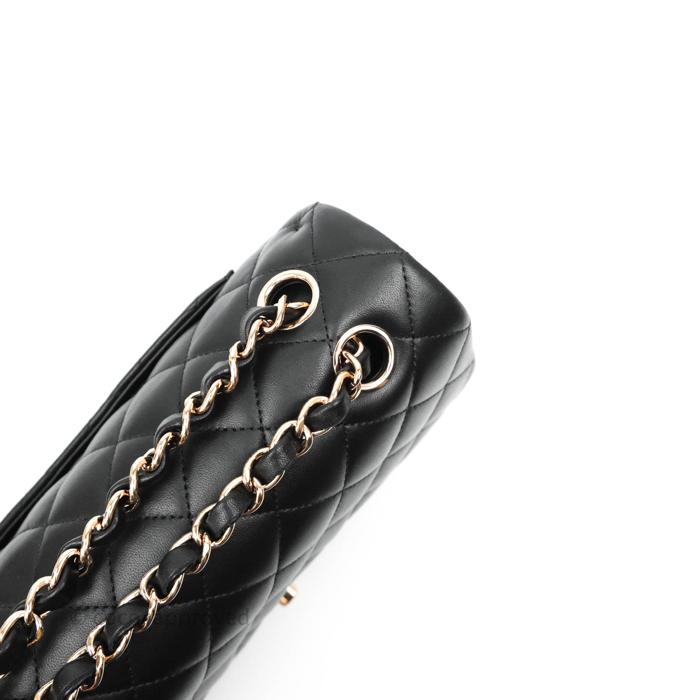 Chanel Classic Small S/M Flap Black Lambskin Rose Pink-Gold Hardware