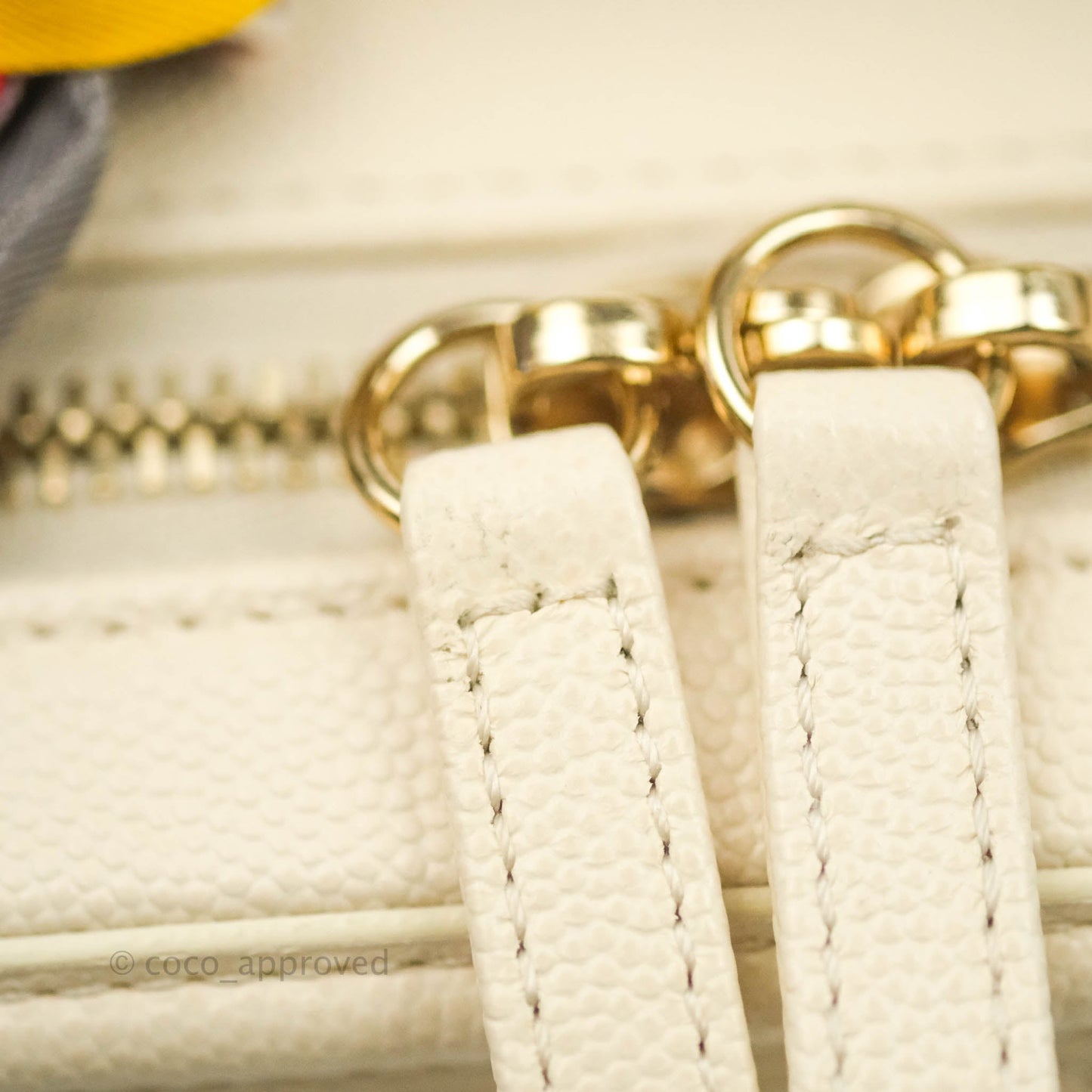 Chanel Quilted Medium CC Filigree Vanity Case Ivory Caviar Gold Hardware
