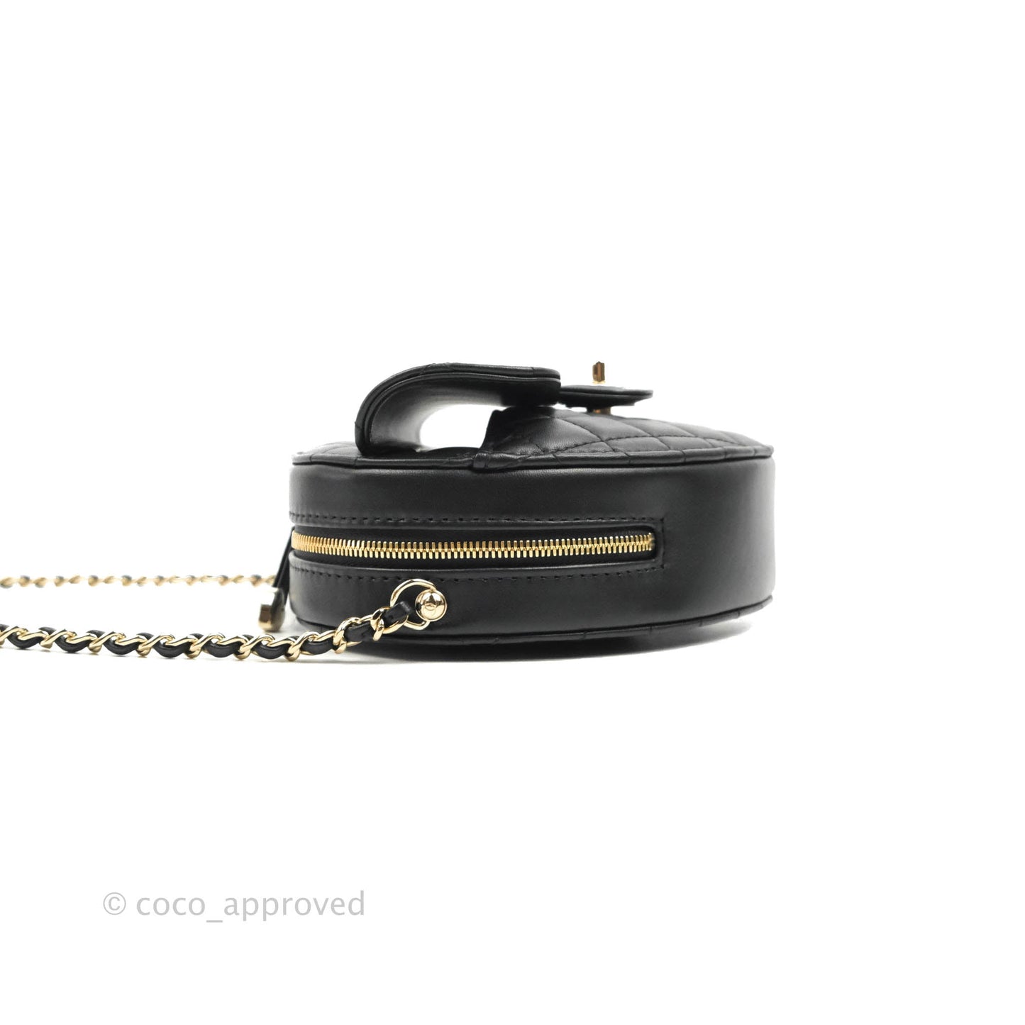 Chanel Large Heart Bag Black Lambskin Gold Hardware 22S