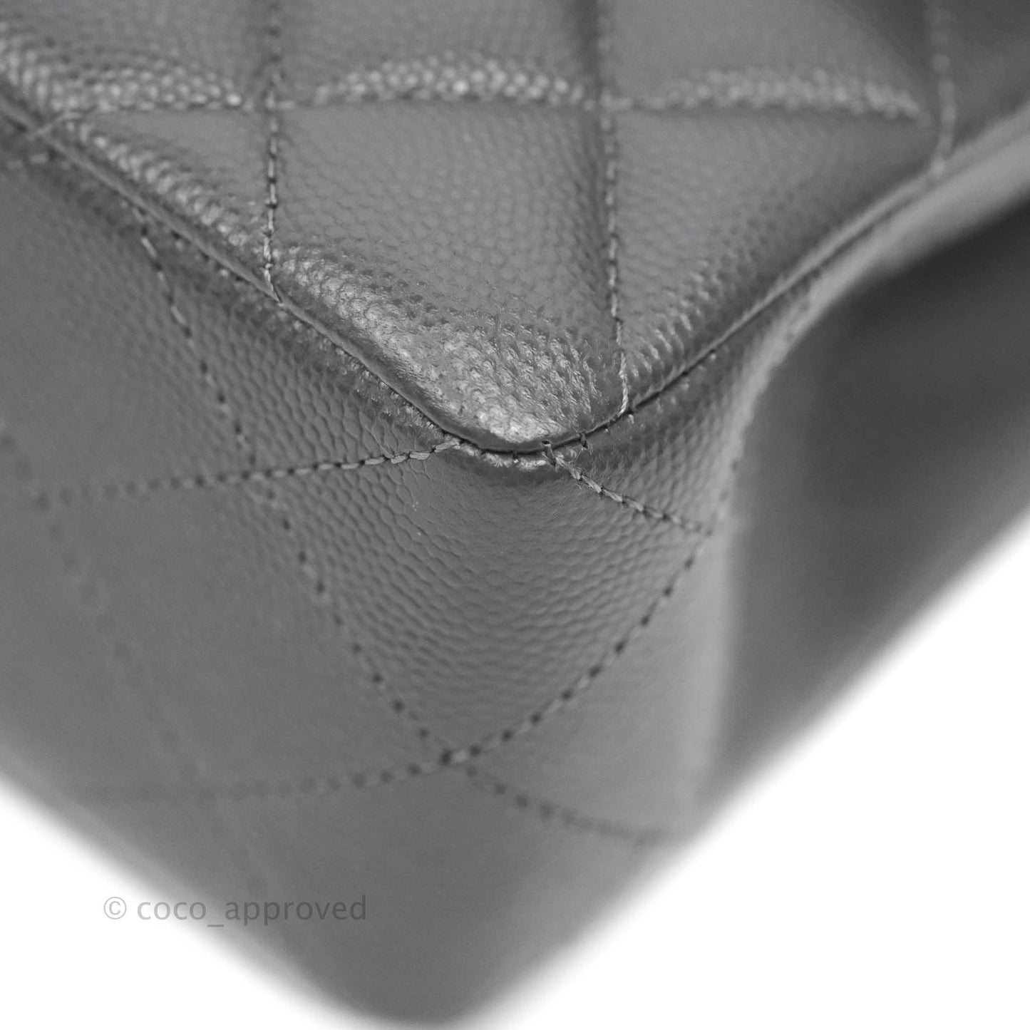 Chanel Classic Small S/M Flap Dark Grey Caviar Gold Hardware 21B