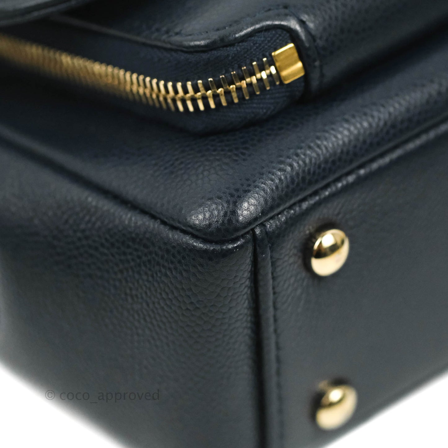 Chanel Quilted Small Business Affinity Flap Navy Caviar Gold Hardware