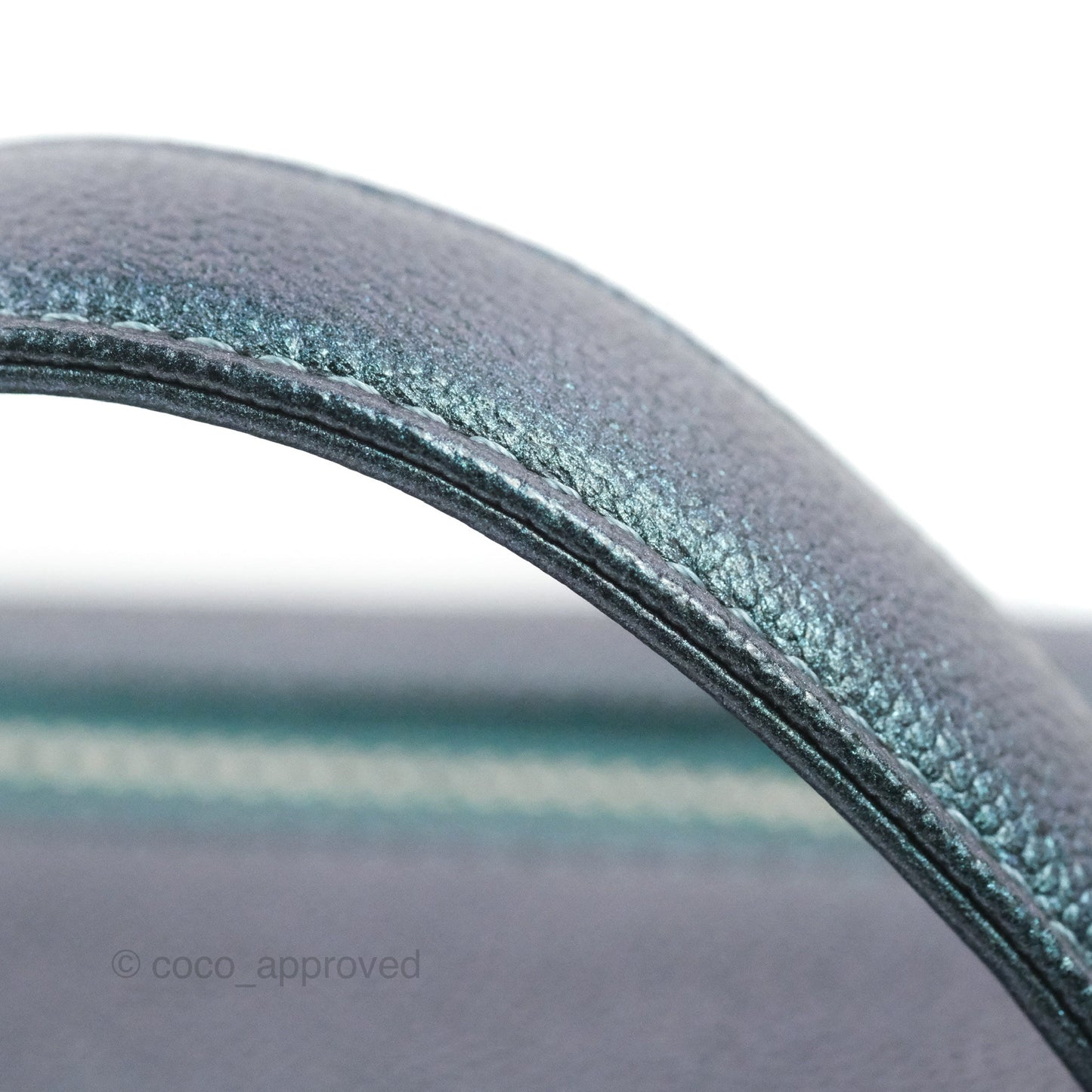 Chanel Quilted Medium CC Filigree Vanity Case Iridescent Dark Turquoise Caviar Rainbow Hardware