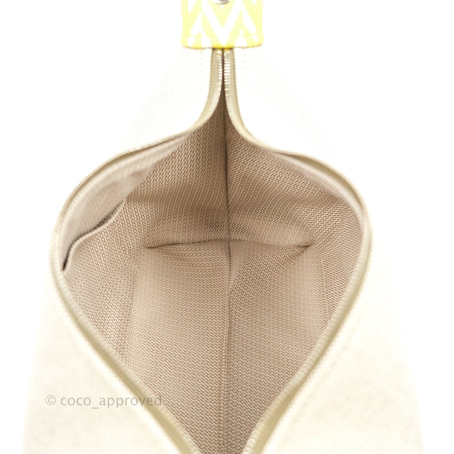 Hermès Canvas Small Bride-A-Brac Pouch Natural Jaune Citron