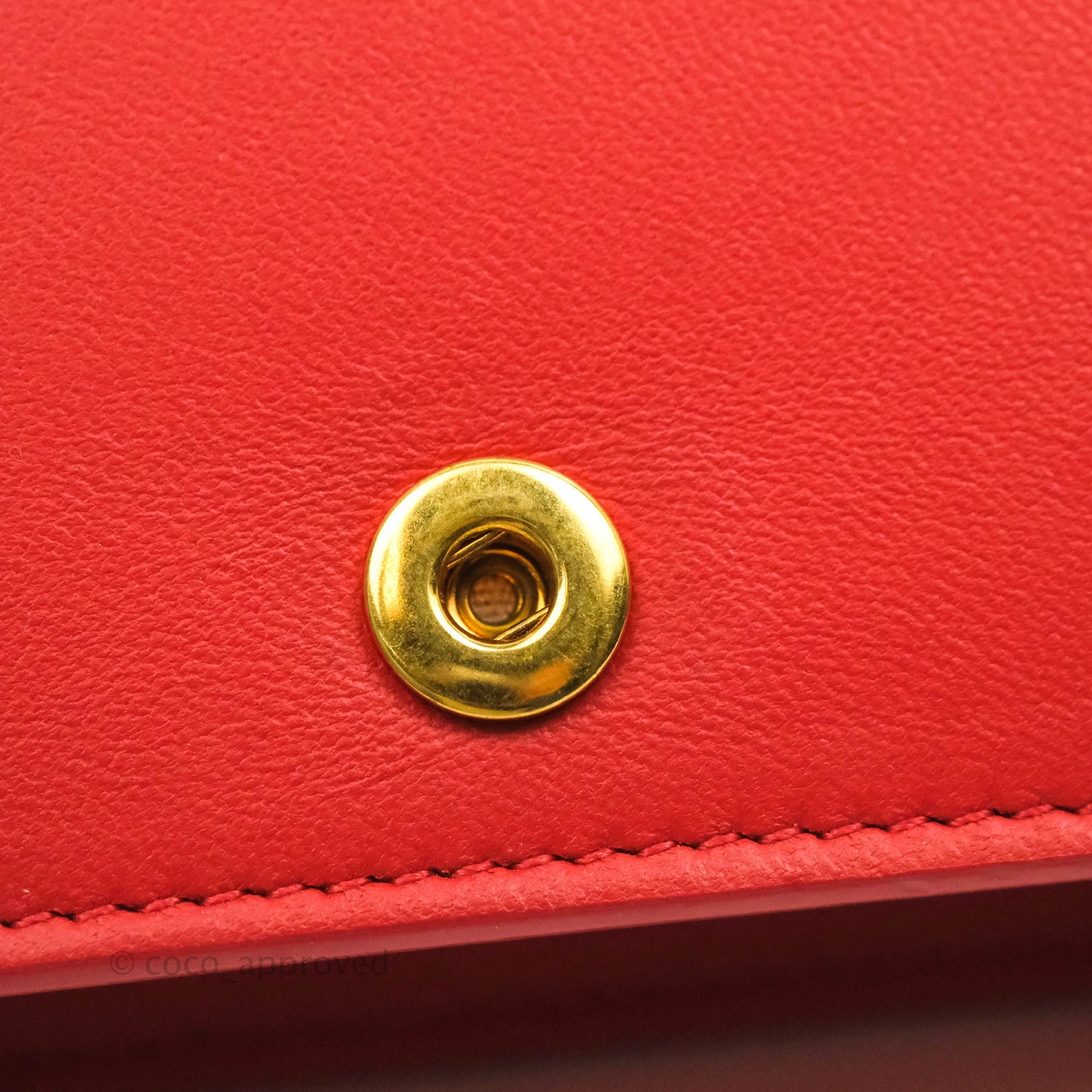 Celine Frame Evening Chain Clutch Ivory Red Smooth Lambskin Gold Hardware