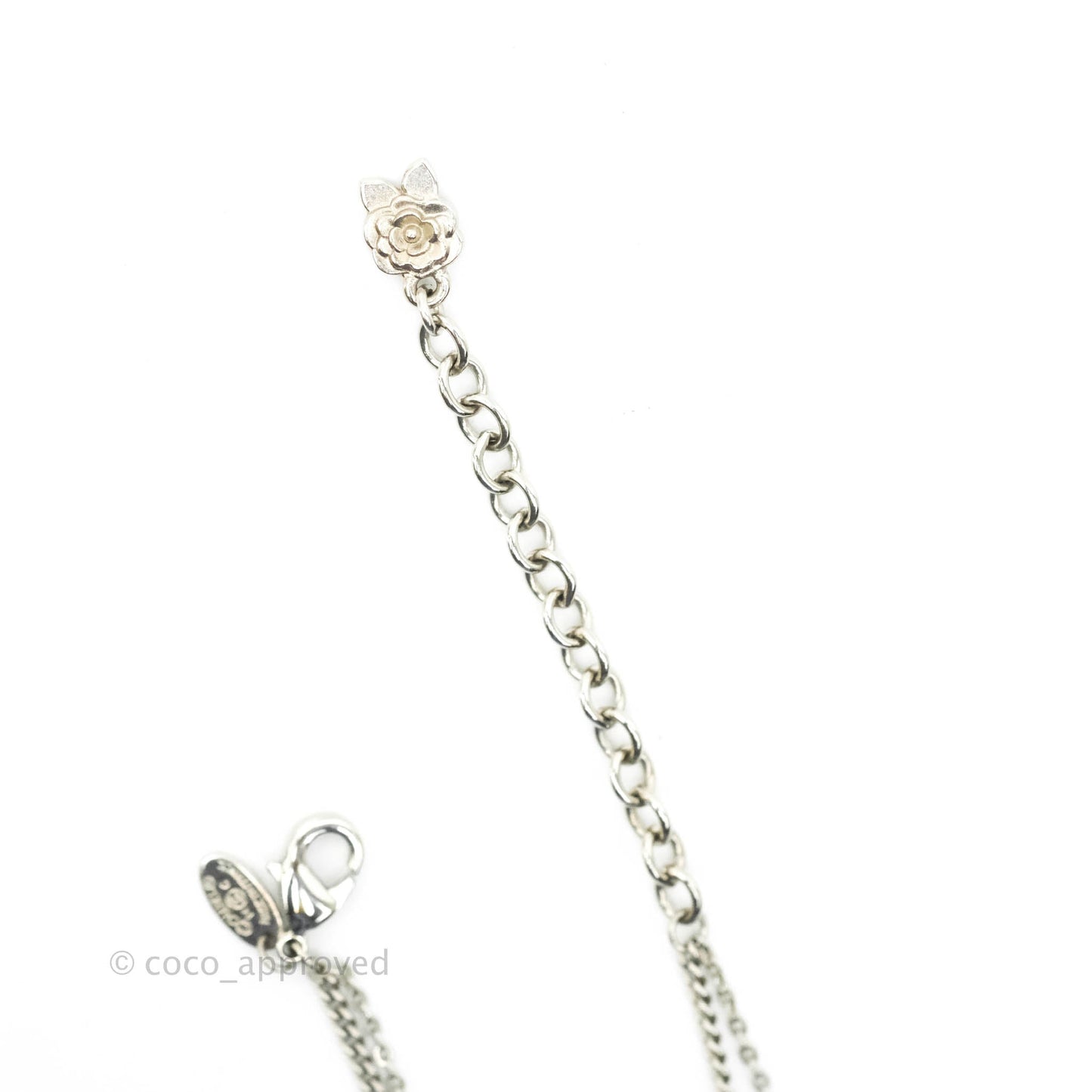 Chanel CC Coco Mademoiselle Double Necklace Silver