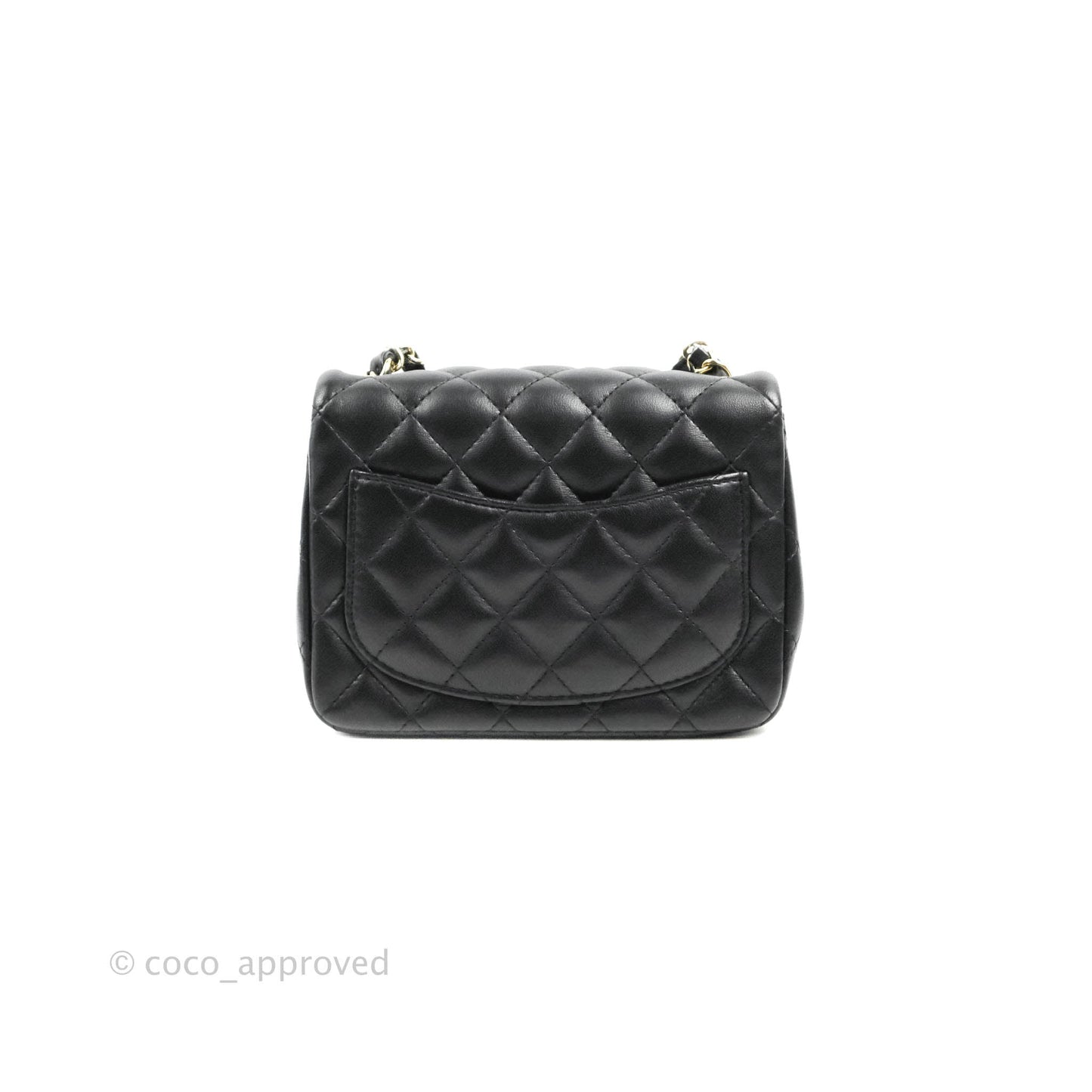 Chanel Mini Square Black Lambskin Gold Hardware