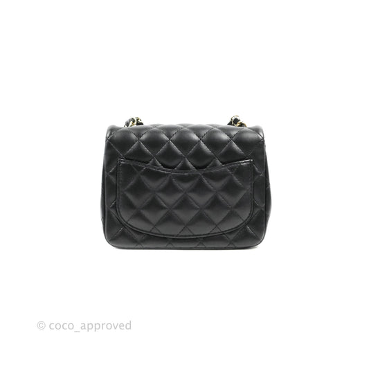 Chanel Mini Square Black Lambskin Gold Hardware