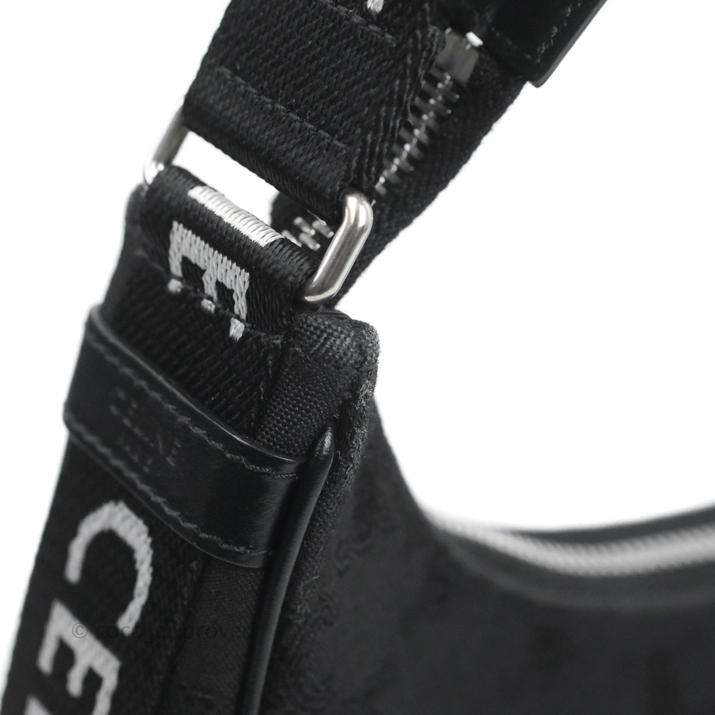 Celine Medium Ava Bag with Celine Strap Black Triomphe Jacquard Calfskin