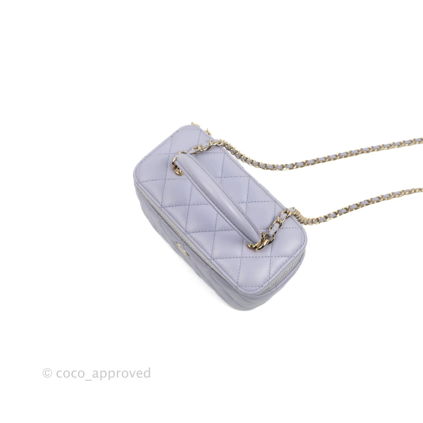 Chanel Vanity Rectangular Top Handle Lilac Lambskin Gold Hardware
