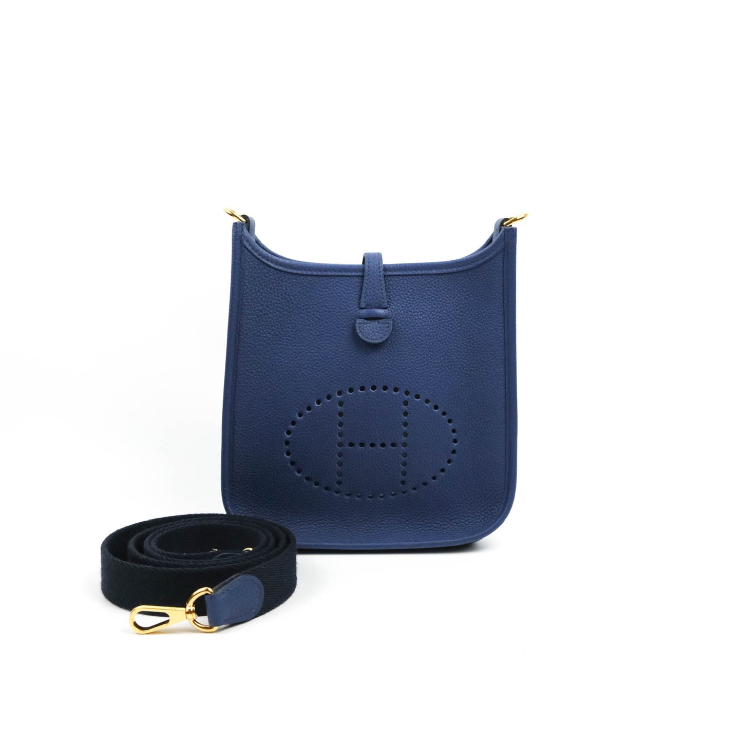 Hermès Mini Evelyne 16 Bleu Saphir/Bleu Indigo Taurillon Maurice Gold Hardware