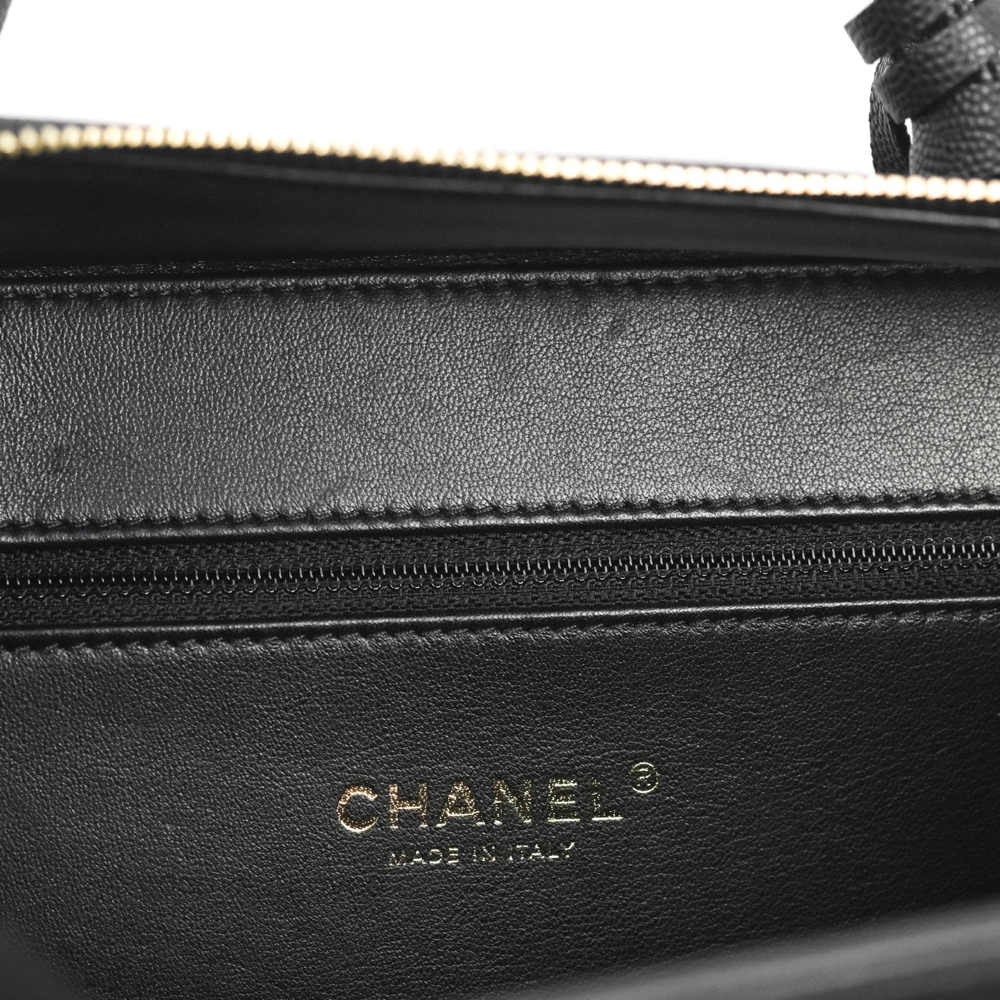 Chanel Quilted Large CC Filigree Vanity Case Black Caviar Gold Hardware