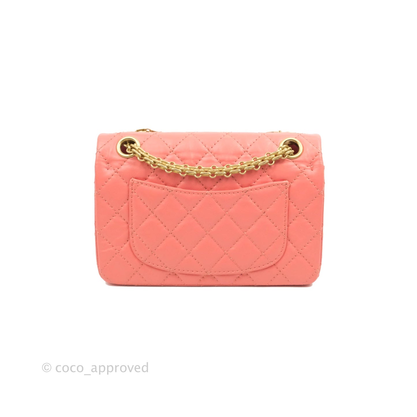 Chanel Mini Reissue 224 Pink Aged Calfskin Aged Gold Hardware