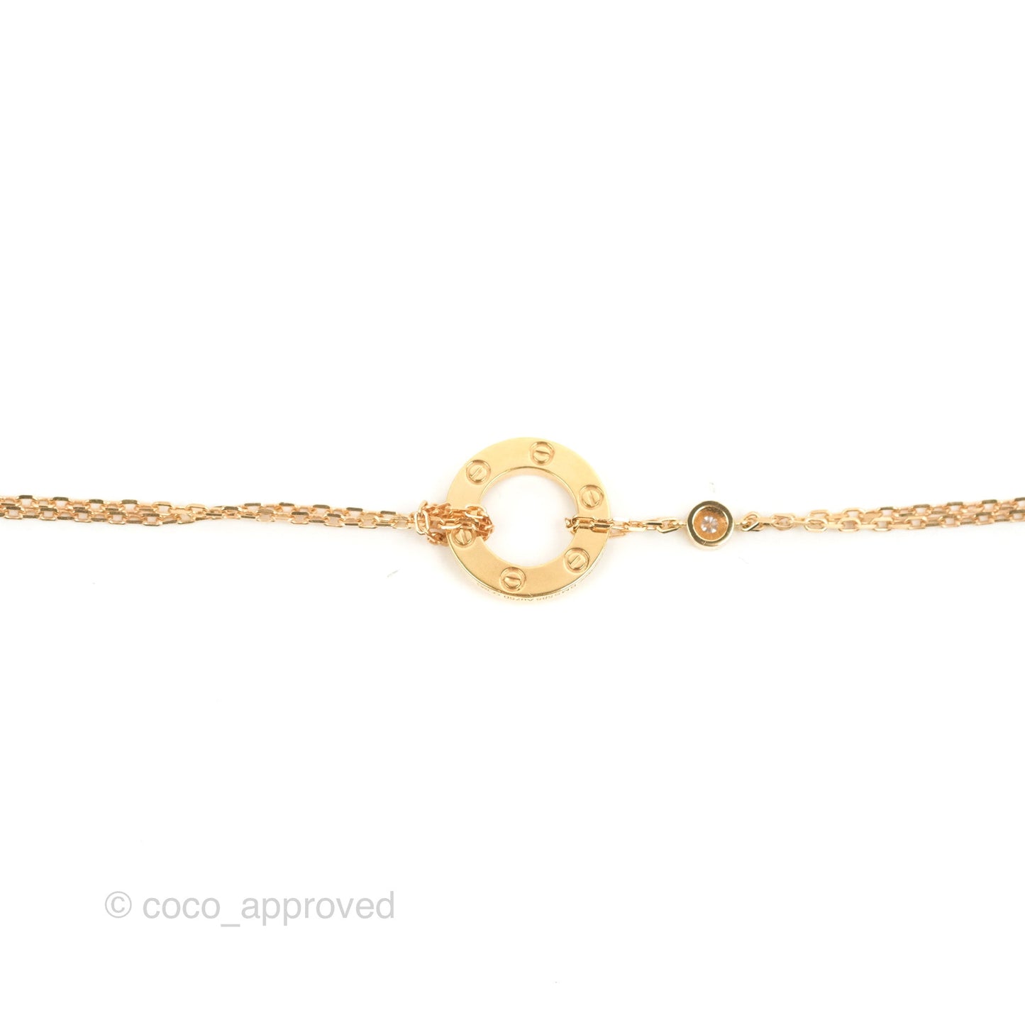 Cartier Love Necklace Rose Gold 2 Diamonds