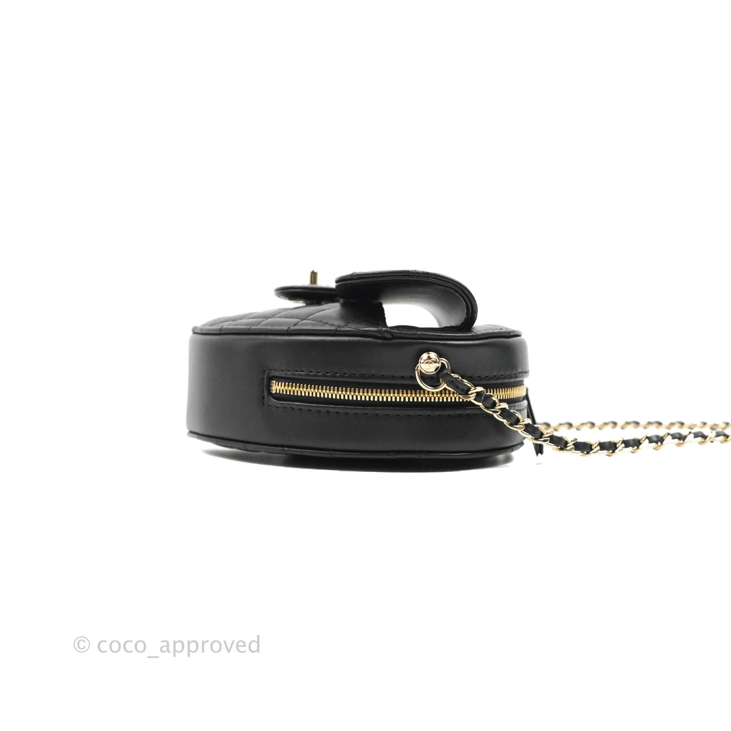 Chanel Large Heart Bag Black Lambskin Gold Hardware 22S