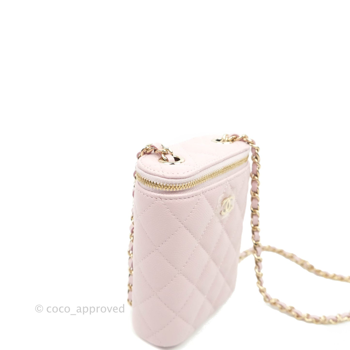 Chanel Classic Mini Vanity With Chain Pink Caviar Gold Hardware