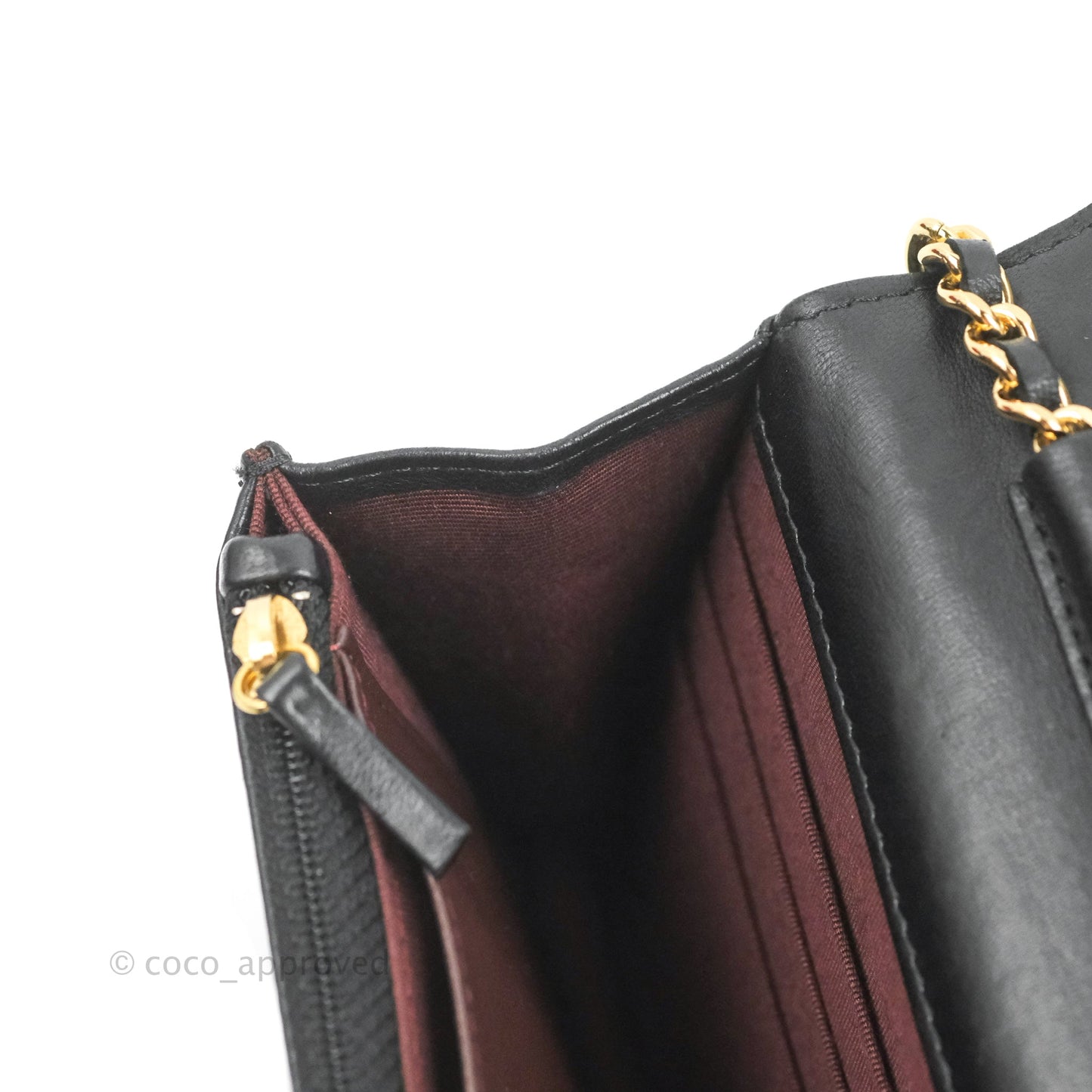 Chanel Quilted Classic Wallet on Chain WOC Black Lambskin Gold Hardware
