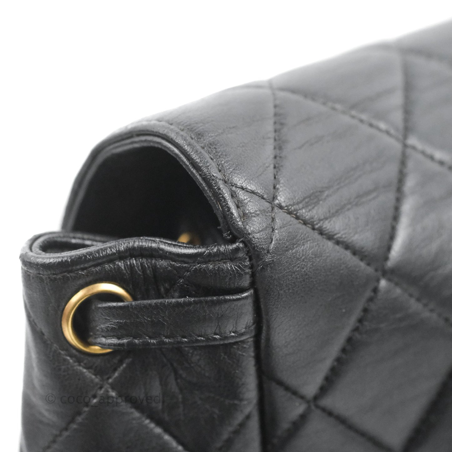 Chanel Vintage CC Duma Backpack Black Lambskin 24K Gold Hardware