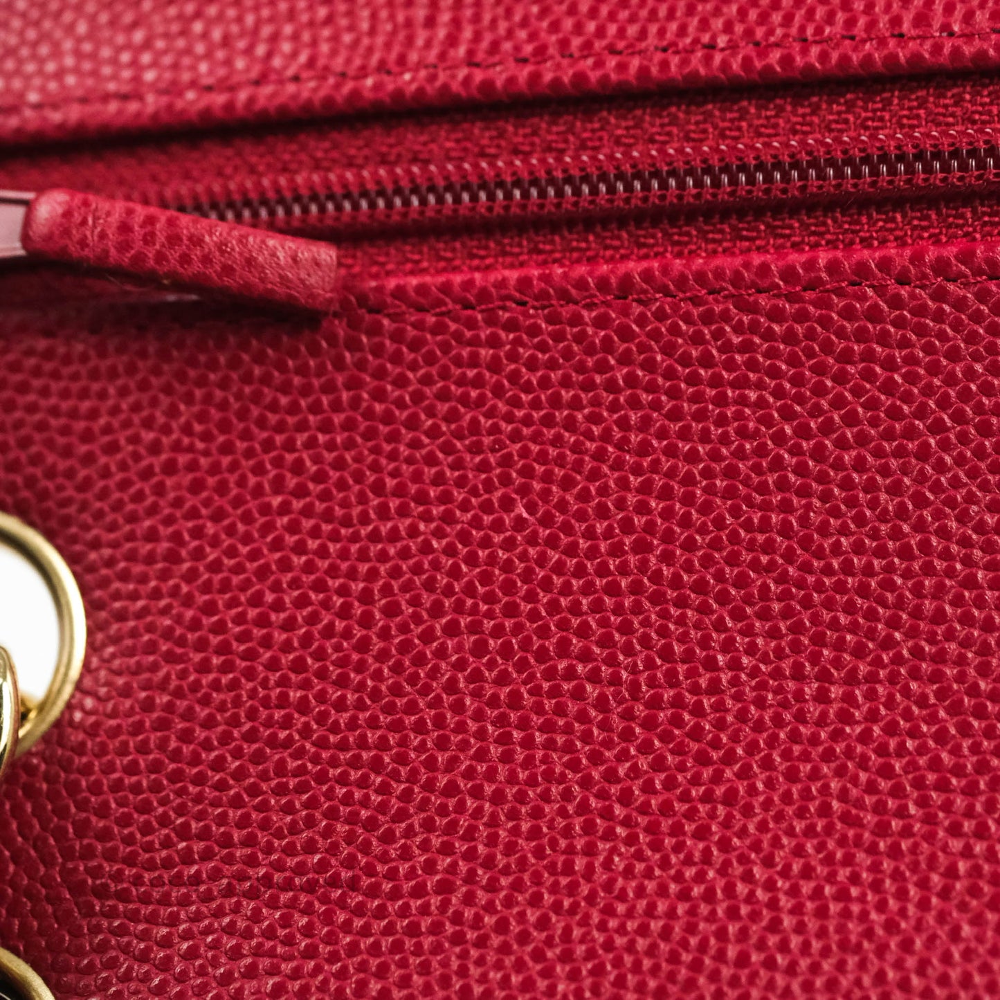 Chanel Classic M/L Medium Chevron Double Flap Cherry Red Caviar Gold Hardware
