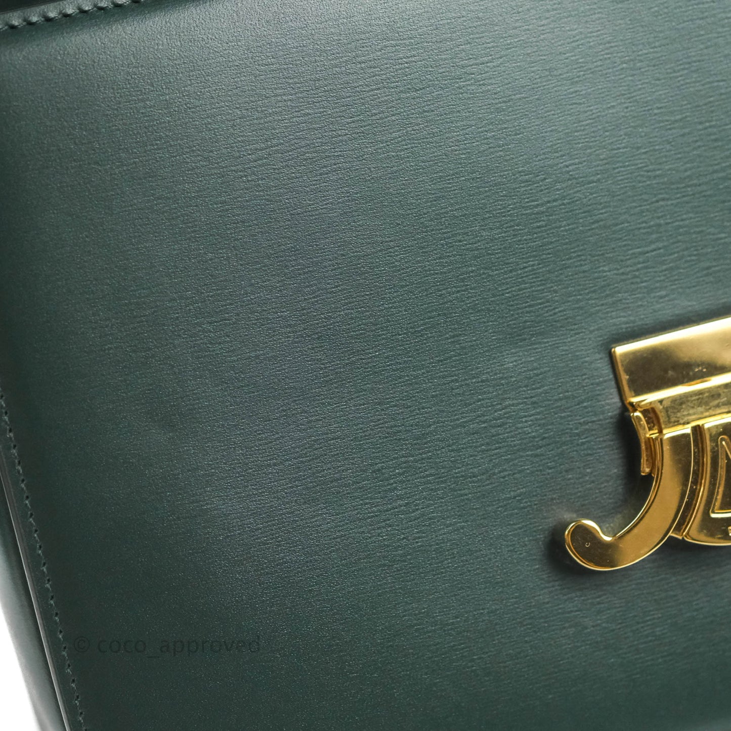 Celine Medium Triomphe Shiny Calfskin Amazone Green