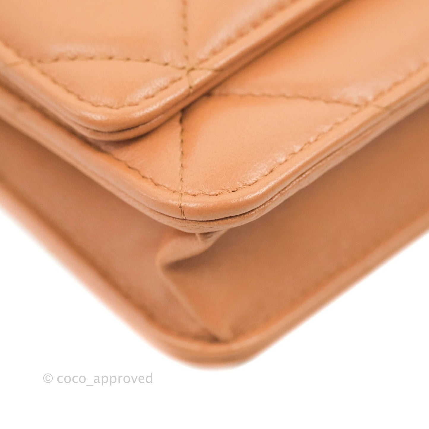 Chanel 19 Wallet on Chain WOC Dark Beige Caramel Lambskin Mixed Hardware