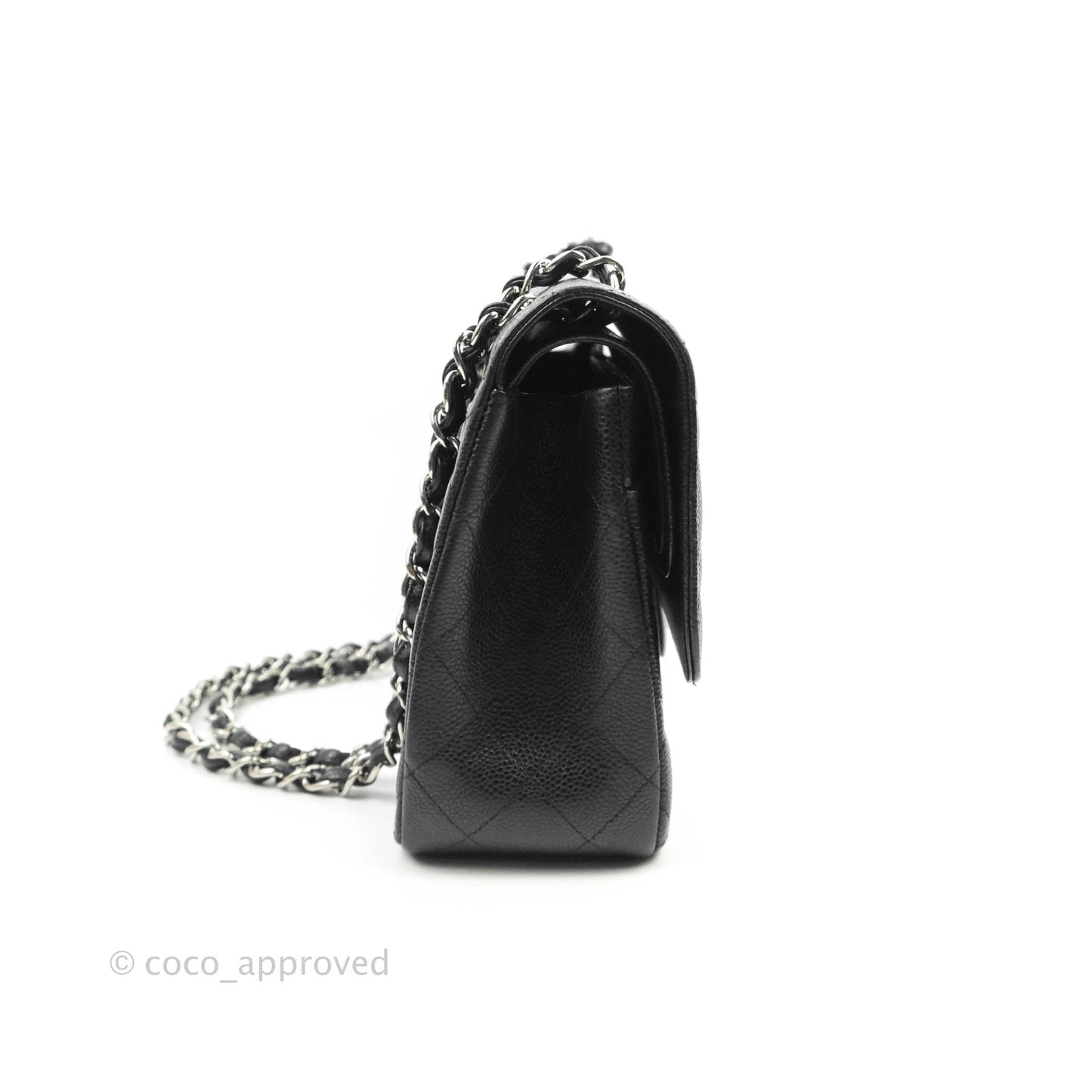 Chanel Jumbo Double Flap Black Caviar Silver Hardware⁣⁣