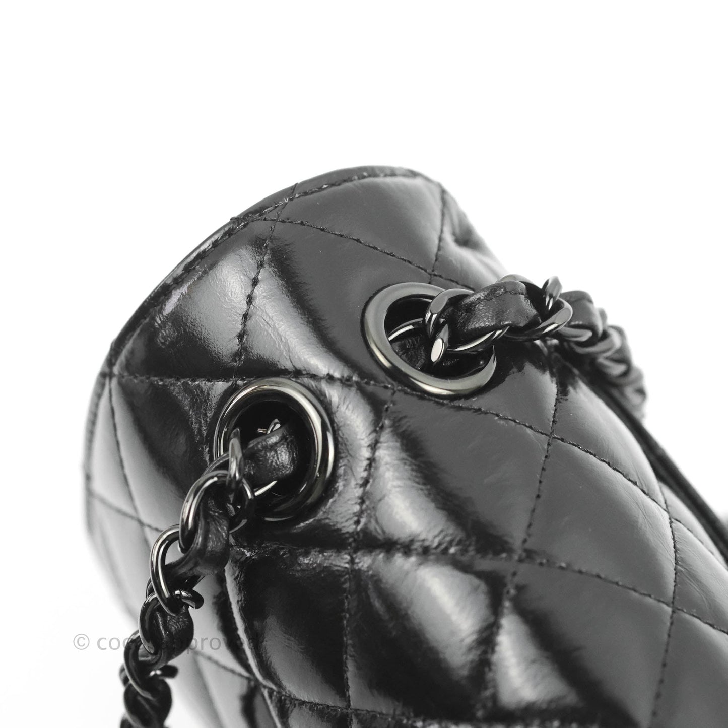 Chanel Small Classic Quilted Flap So Black Glazed Crumpled Calfskin