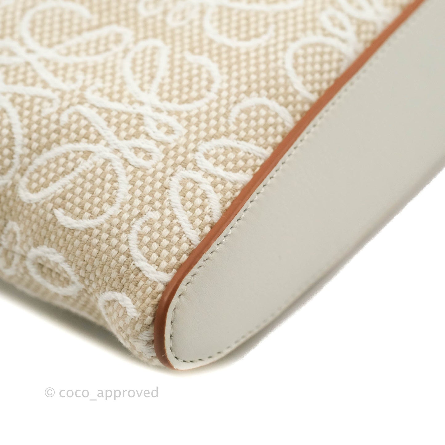 Loewe Paula's Ibiza Anagram Canvas Pouch Ivory White