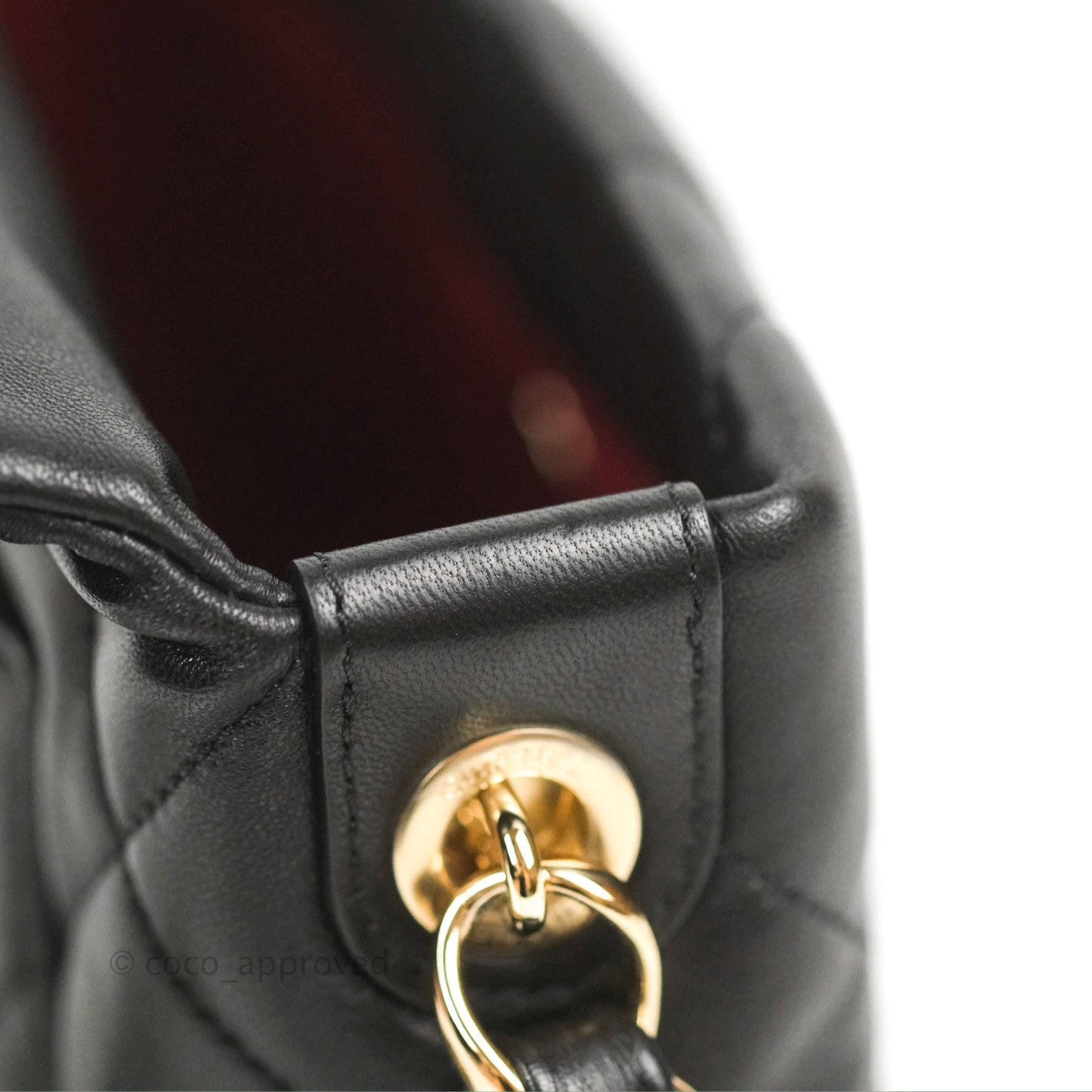 Chanel Small Logo Chain Flap Black Lambskin Gold Hardware