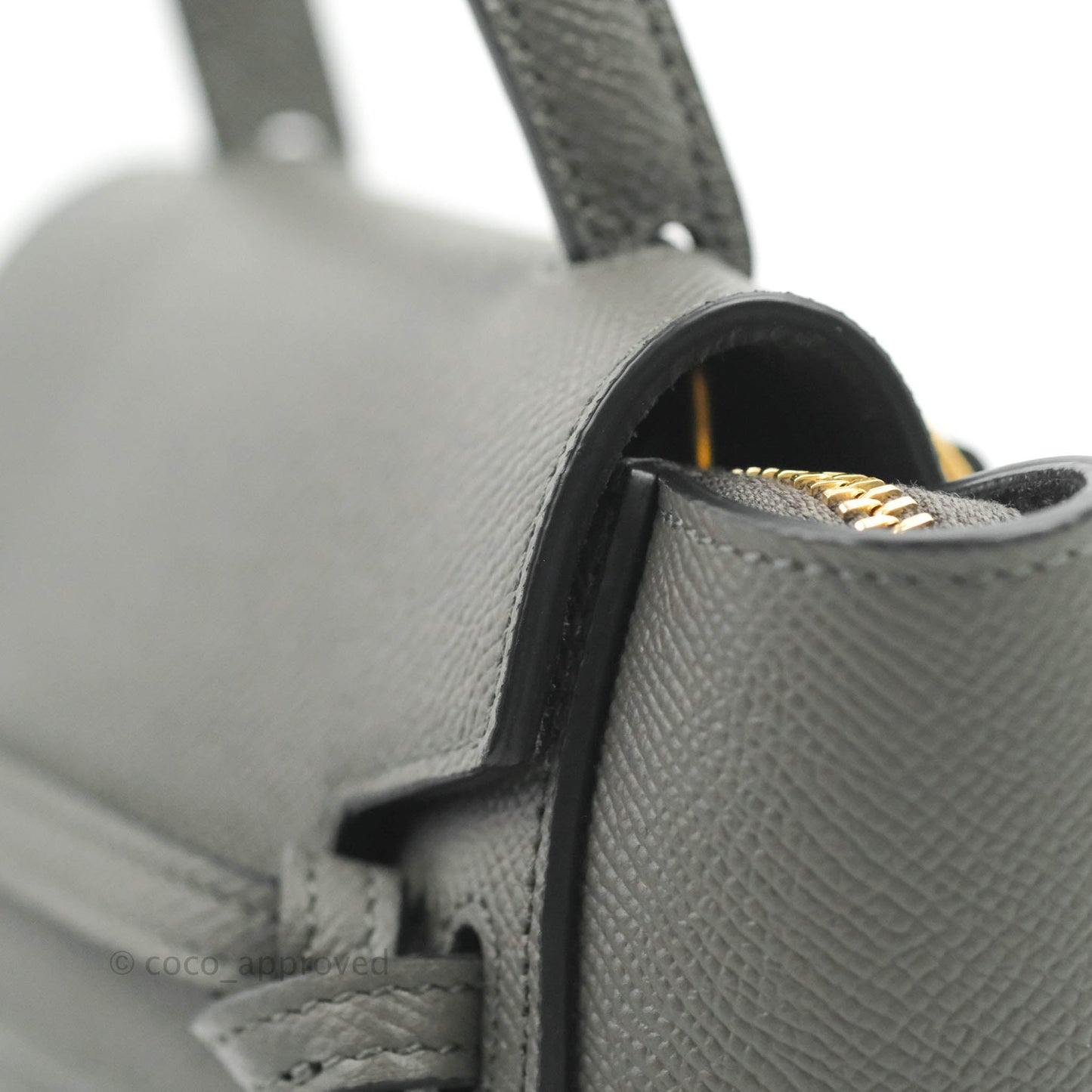 Celine Pico Belt Bag Grey Grained Calfskin Gold Hardware