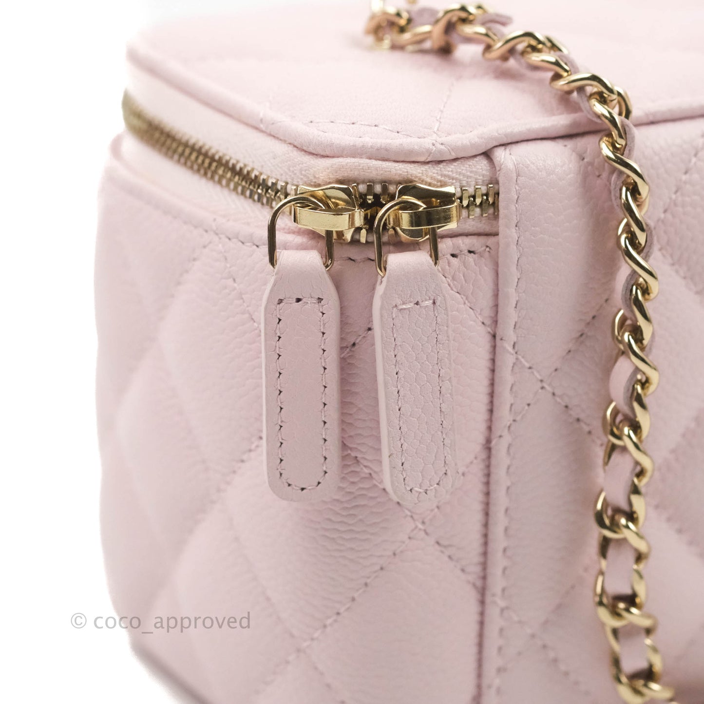 Chanel Vanity with Chain Light Pink Caviar Gold Hardware