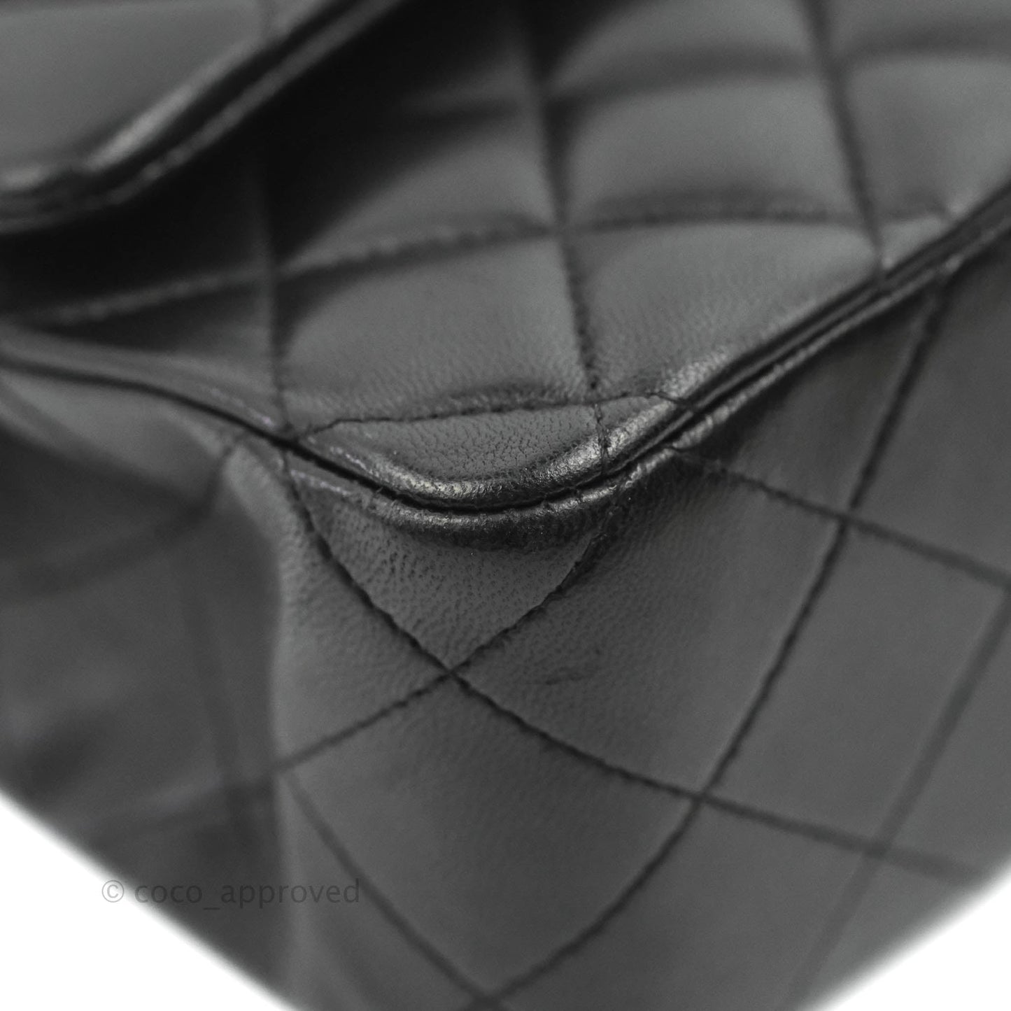 Chanel Classic M/L Medium Flap Quilted Black Lambskin Gold Hardware