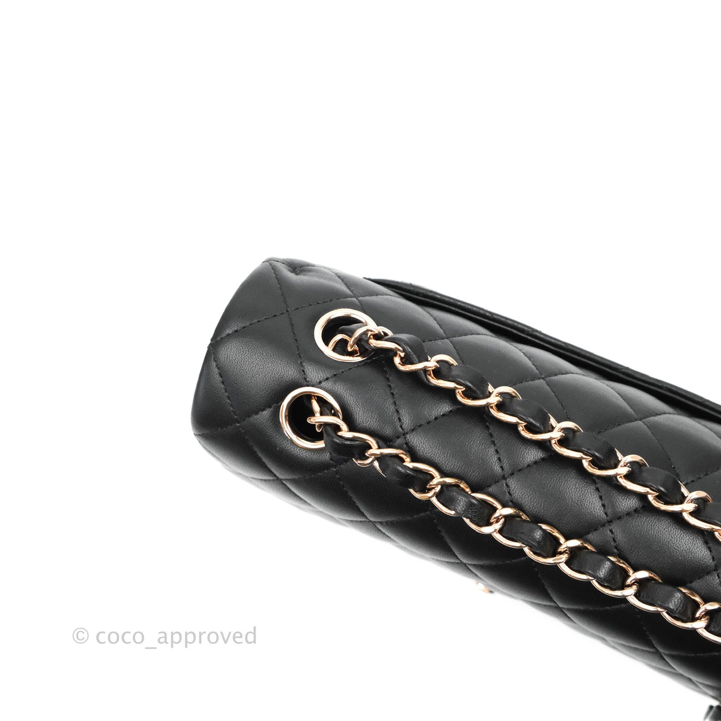 Chanel Classic Small S/M Flap Black Lambskin Rose Pink-Gold Hardware