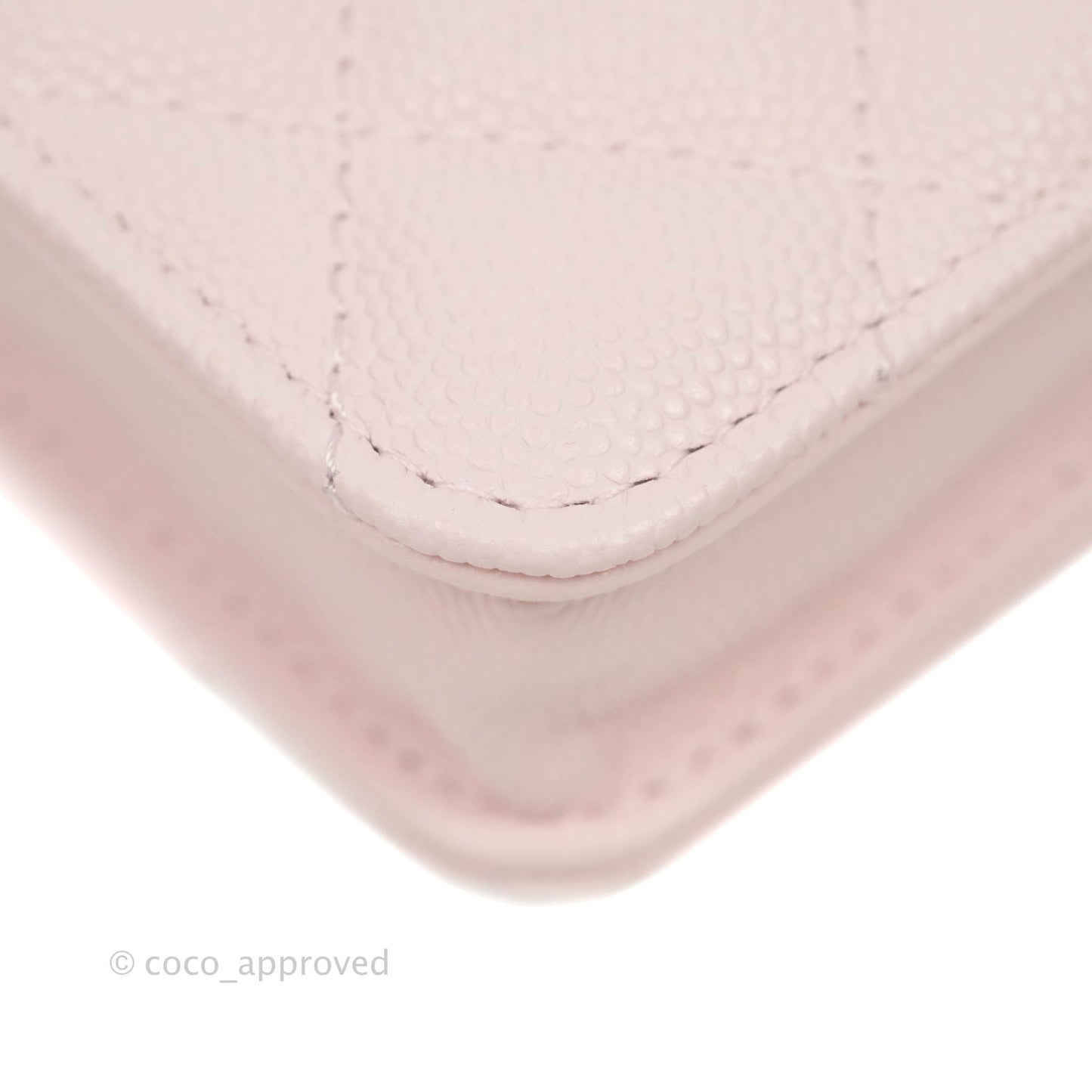 Chanel Mini Wallet With Chain Light Pink Caviar Gold Hardware