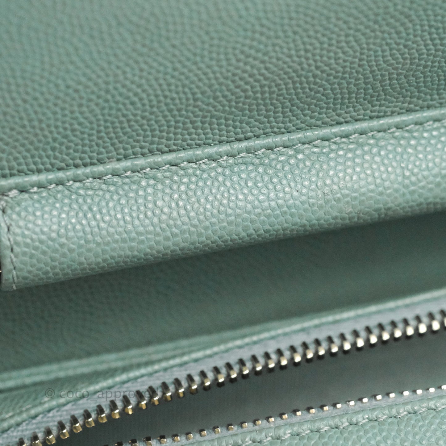 Chanel Quilted Like The Wallet Flap Blue-Greyish Caviar Gold Hardware