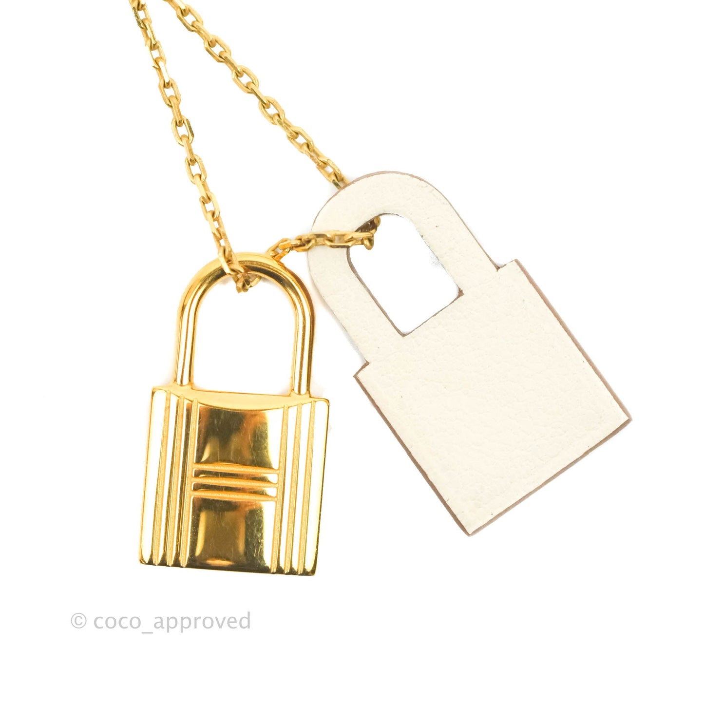 Hermès Small O'Kelly Pendant Necklace Nata Swift Gold