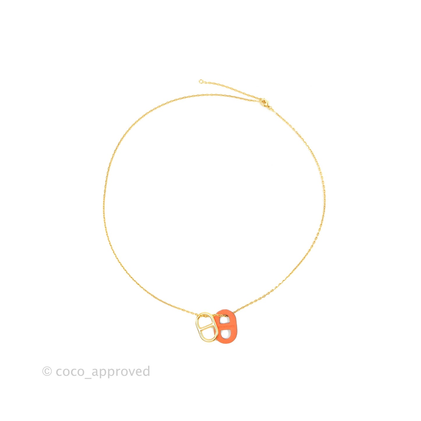 Hermès O'Maillon Pendant Orange Swift Gold Hardware