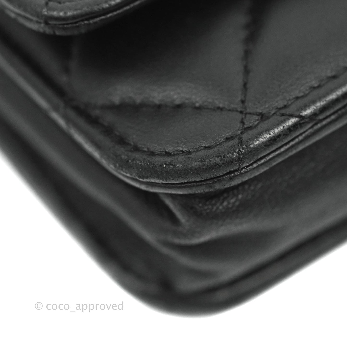 Chanel Classic Wallet On Chain Black Lambskin Silver Hardware