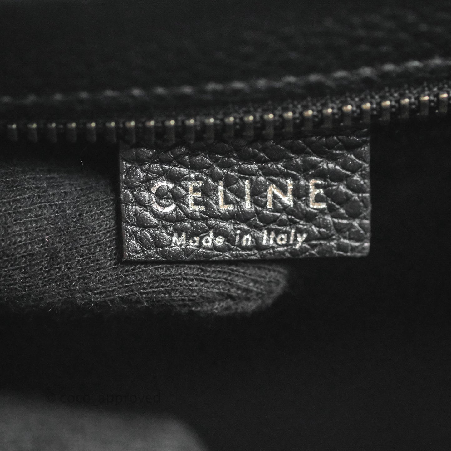 Celine Nano Luggage Black Drummed Calfskin Silver Hardware