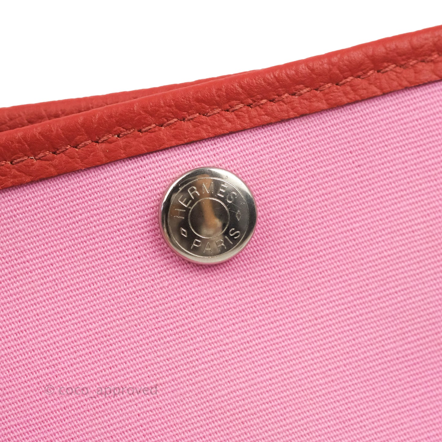 Hermès Garden Party 30 Pink / Red Duchesse Canvas