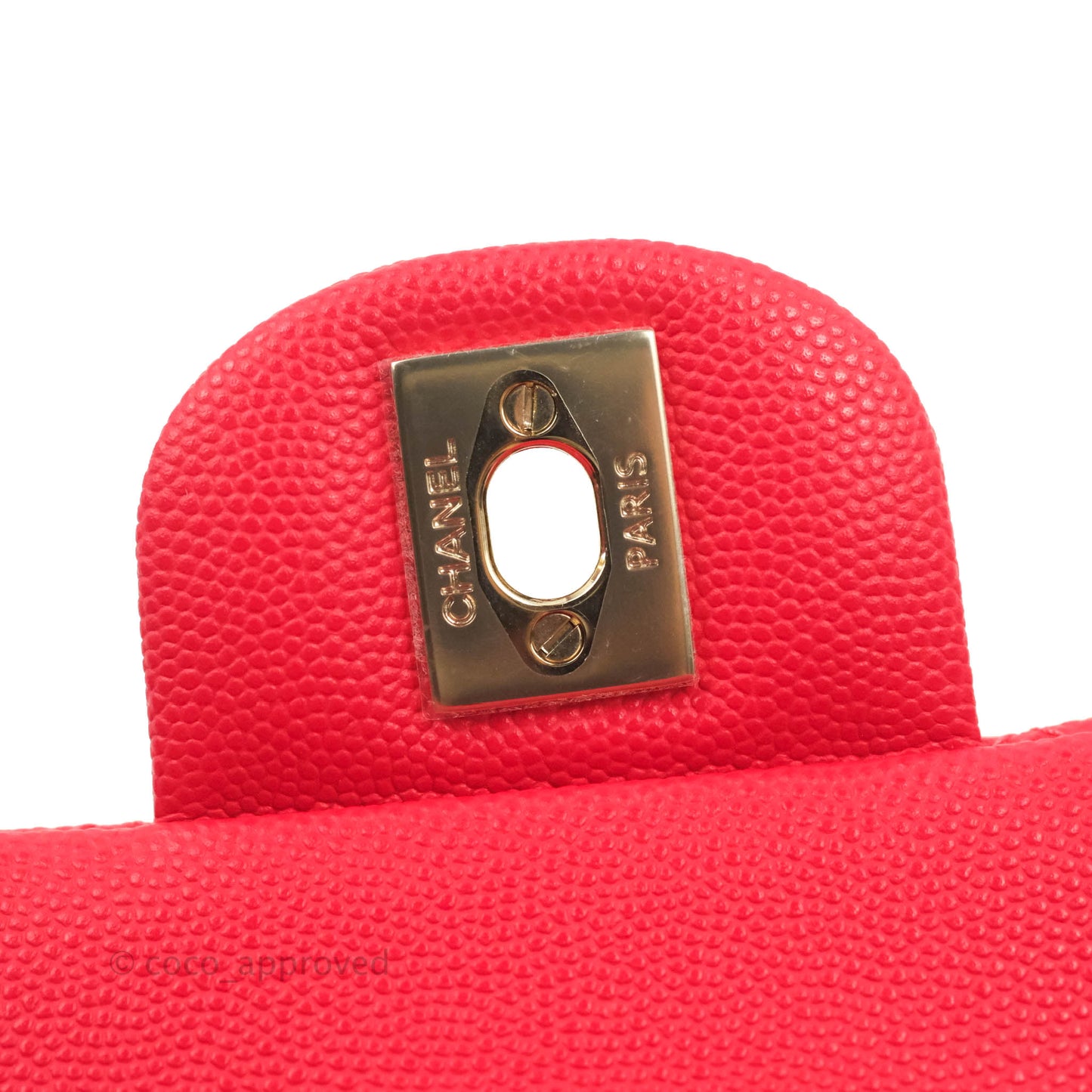 Chanel Small Classic Quilted Flap Red Caviar Gold Hardware