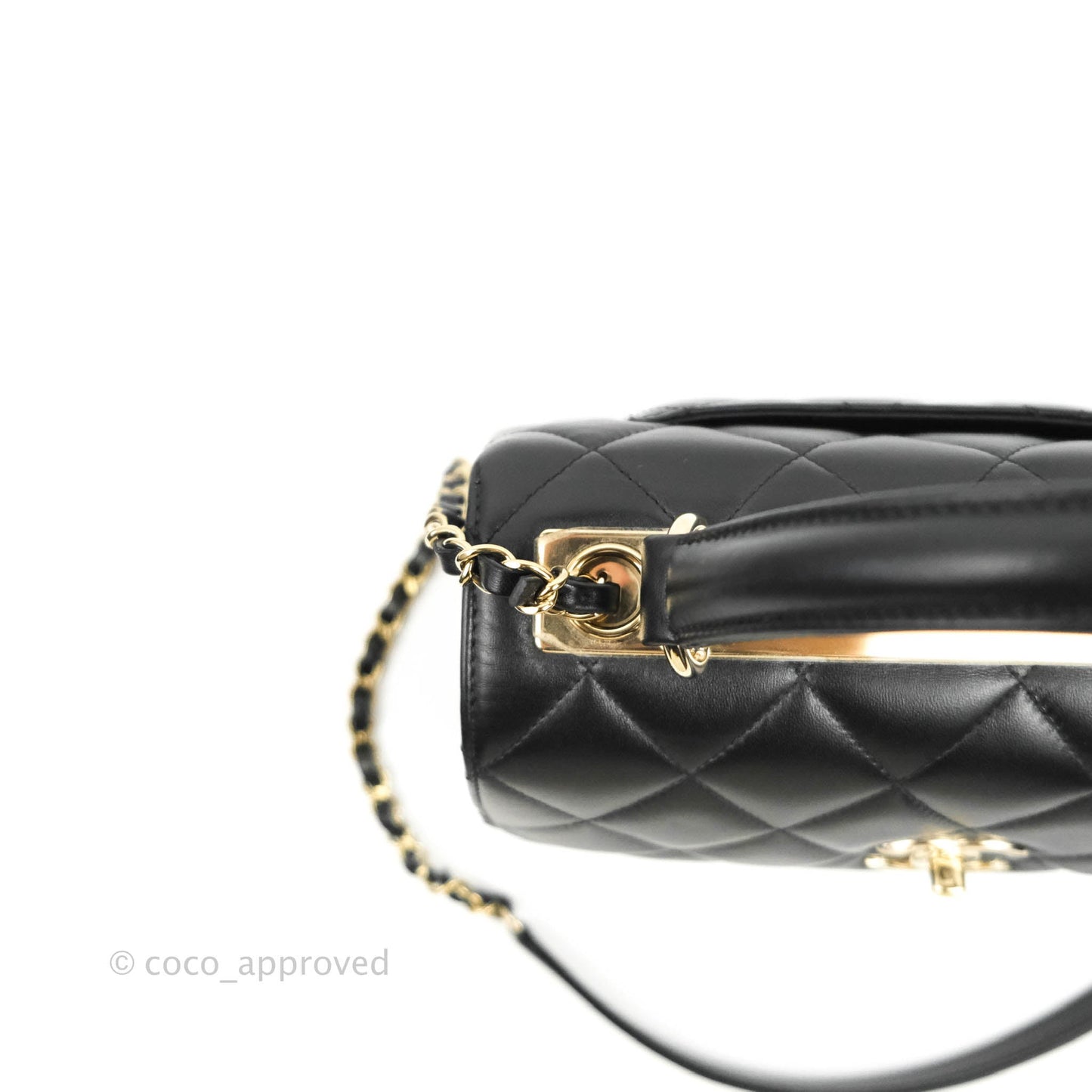 Chanel Small Trendy CC Black Lambskin Gold Hardware