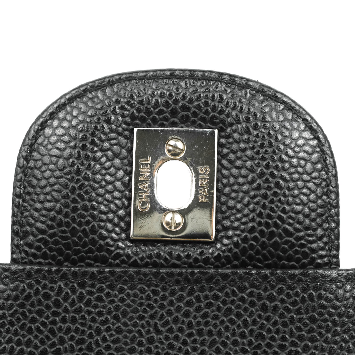 Chanel Quilted Maxi Single Flap Black Caviar Silver Hardware