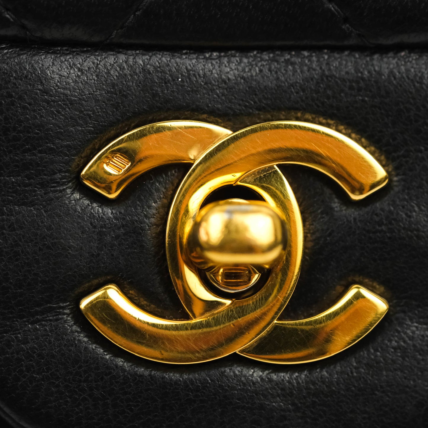Chanel Classic Vintage Small S/M Flap Black Lambskin 24K Gold Hardware