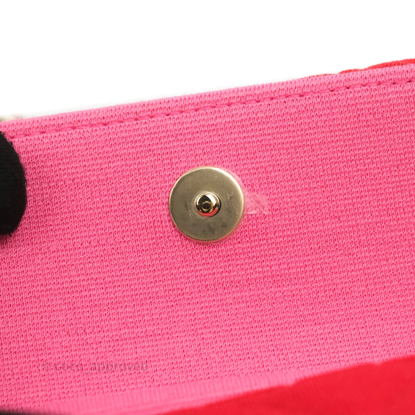 Chanel Mini Clutch With Chain Red Cotton Gold Hardware
